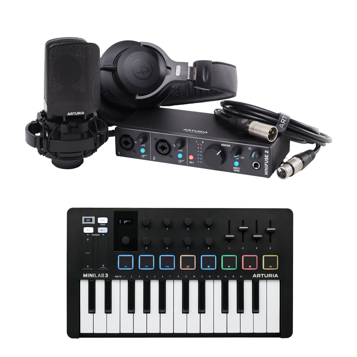 Arturia Studio Bundle: MiniFuse Recording Pack + MiniLab 3