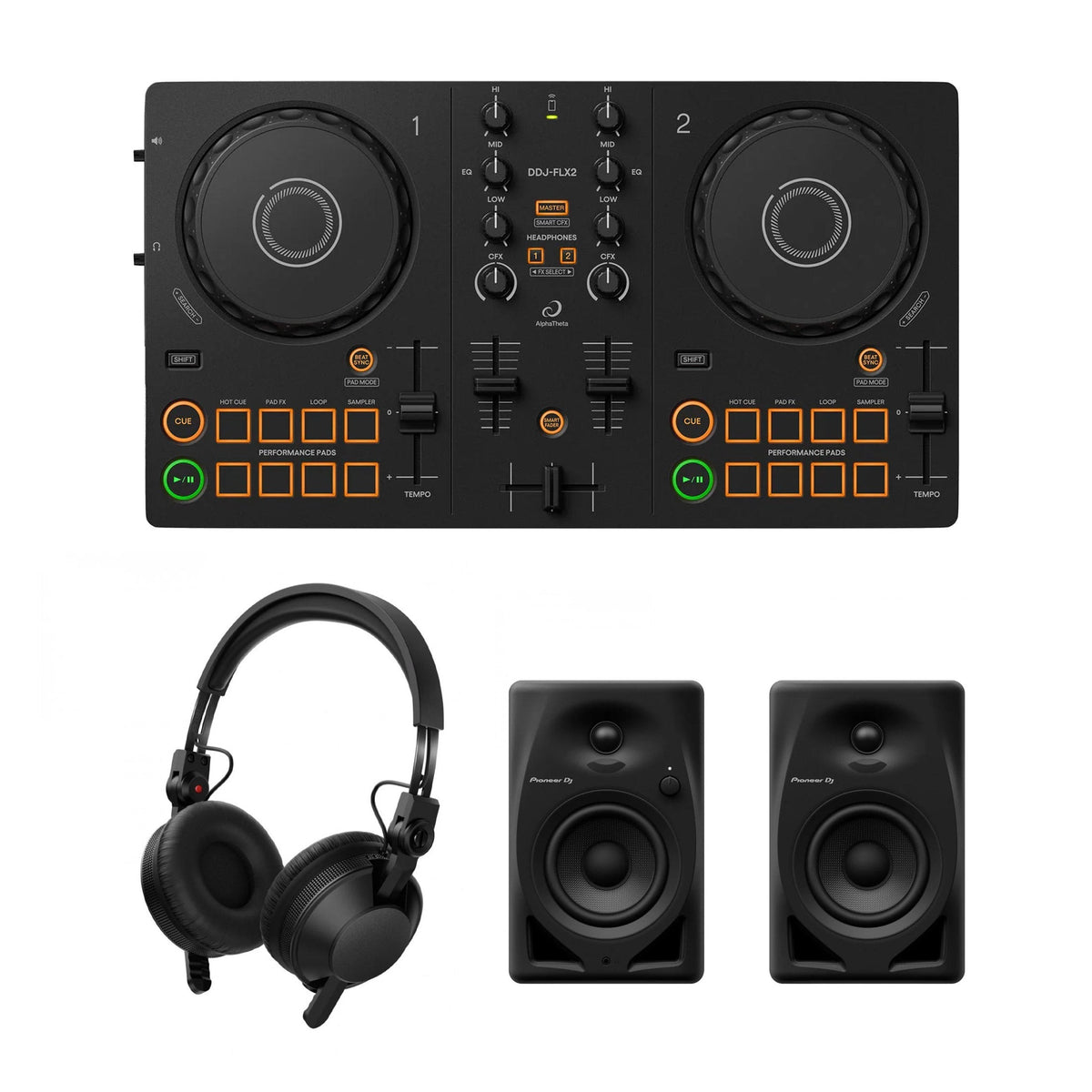 Starter DJ Package - AlphaTheta DDJ-FLX2 Bundle
